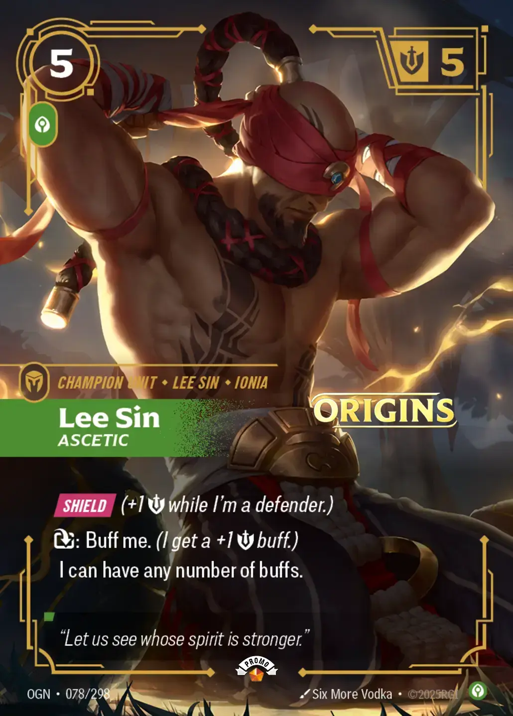 Lee Sin Ascetic - OGN-078-p - Promotional Cards - Riftbound card